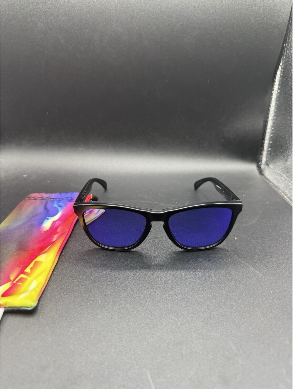 Oakley Frogskin Matte Black/Violet Iridium Lenses 24-298